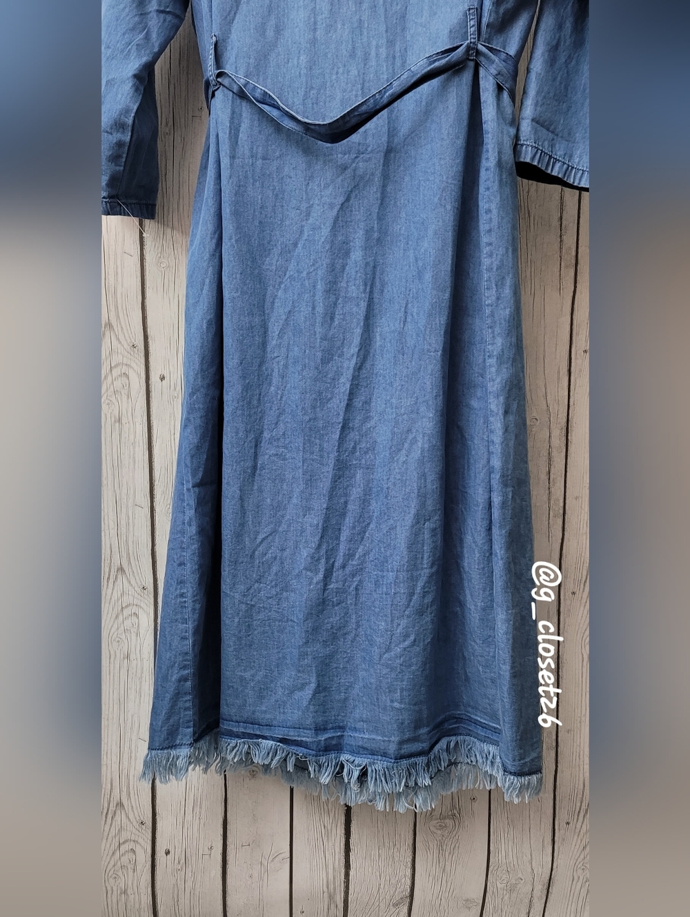 NWT M.P.H. Denim Button-Front Maxi Shirt Dress with Belt - Picture 5 of 12